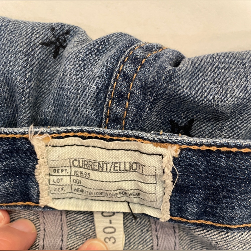 Current/Elliott Blue Denim with Stitch Detail
